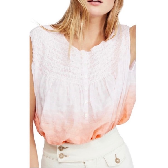 NEW FREE PEOPLE OMBRÉ SLEEVELESS BLOUSE - Picture 1 of 9